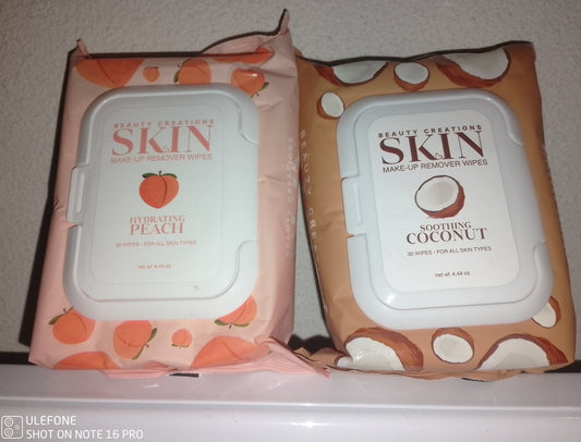 Lingettes démaquillantes coco et pêche