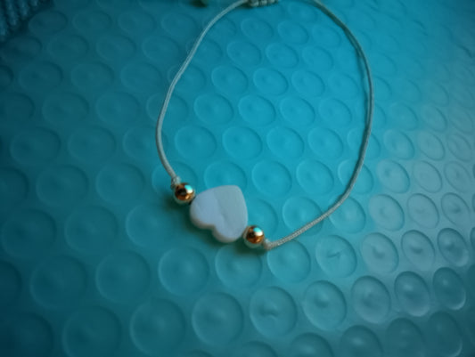 Bracelet coeur nacré